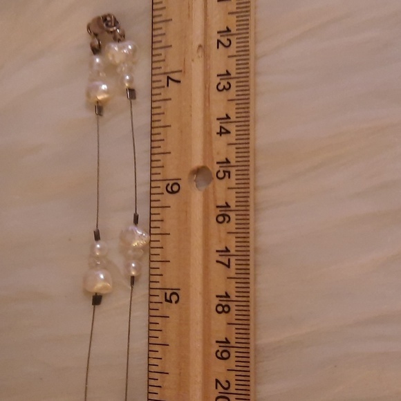 Sterling & Pearl station gemstone necklace lobster clasp 925 - Picture 3 of 8